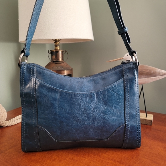 NWT Frye Melissa Zip Crossbody Peacock Teal Leather Bag - Picture 4 of 15